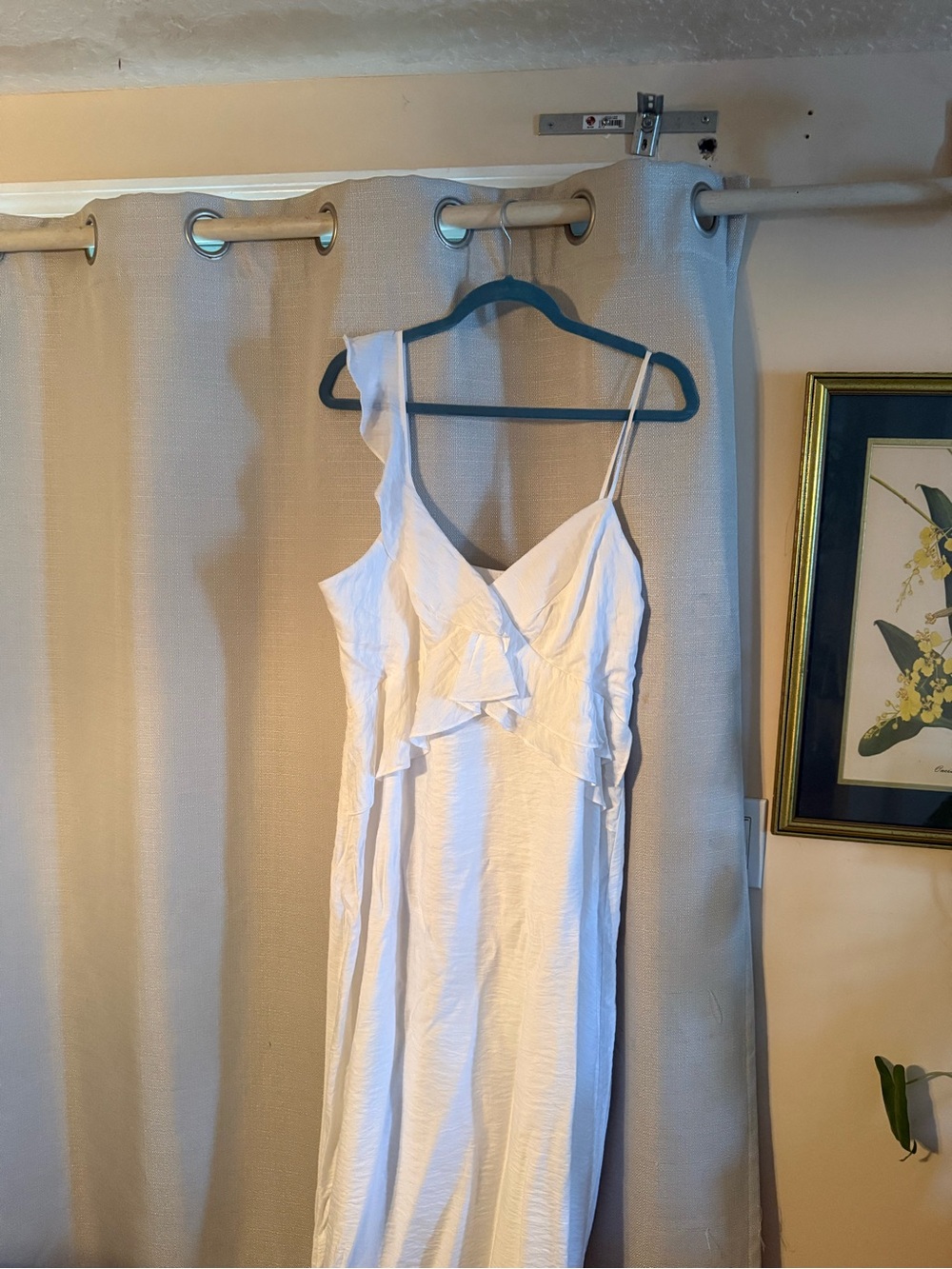 Express White Strapless Ruffle Slip Dress ( wedding)
